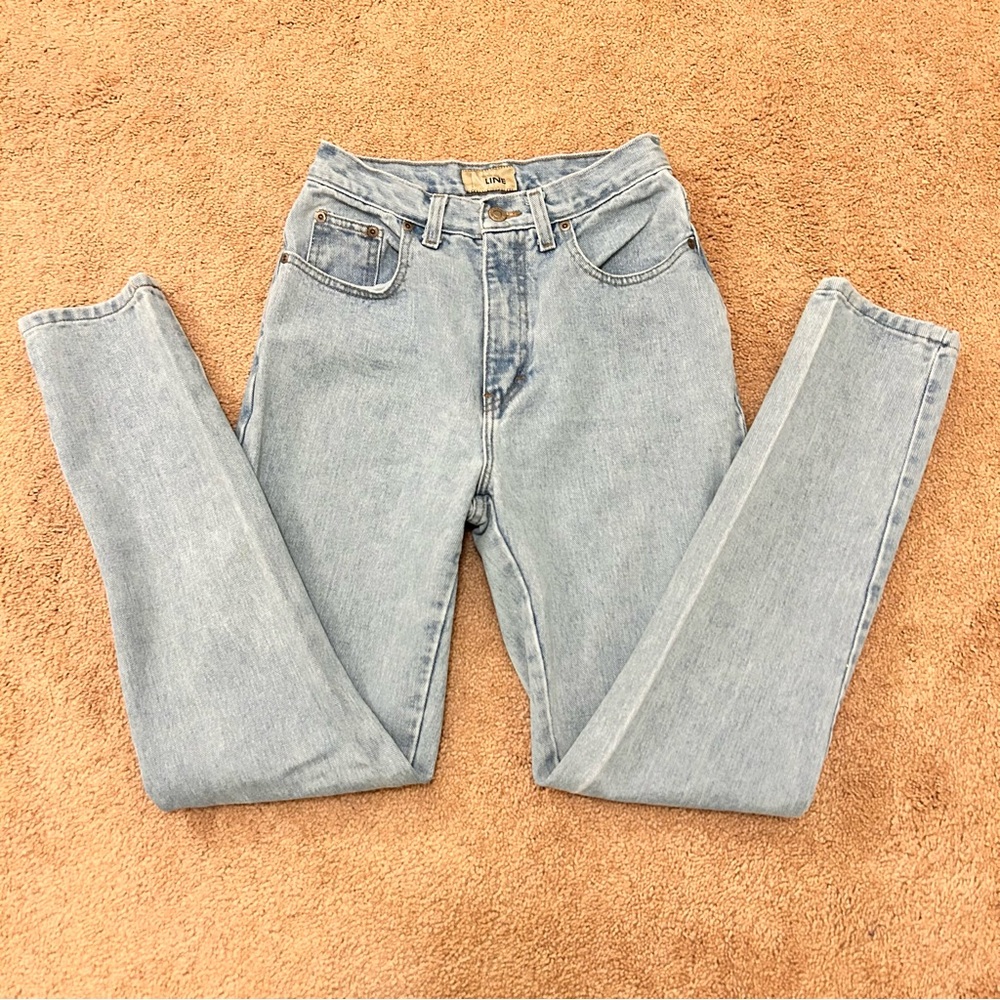 Vintage NY Line sky blue denim jeans size 24.5” 100% Cotton